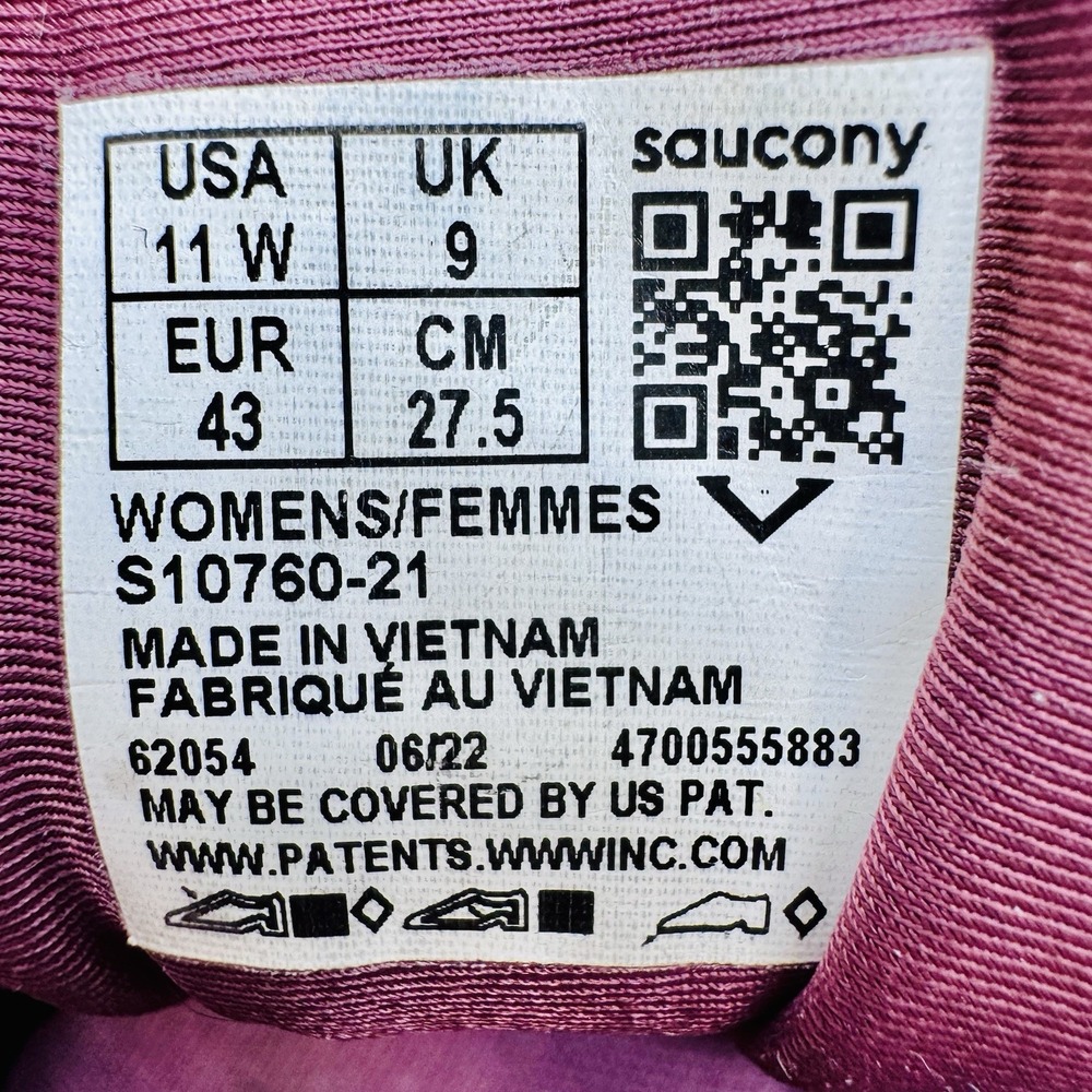 Saucony Triumph 20 Running Shoes Womens 11 W Wide Burgundy PWRRUN+ S10760-21 - Picture 9 of 9